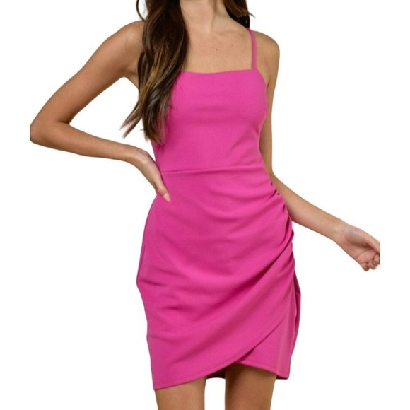 Blue Blush Dresses & Skirts - Blue Blush Perfect Little Bodycon Strappy Back Mini Dress Magenta Size Medium NW